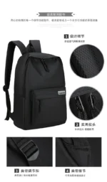 Backpack Simple New Style College Style Small Backpack Travel Lightweight Korean Version Junior High School Double Shoulder Bags - Image 10