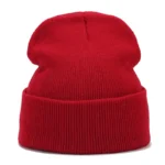 Knitted hats for men and women in autumn and winter, pure color, simple and versatile. Knitted hats with pullovers and cold hats - Image 23