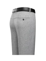 Mens Trousers Business Solid Color Casual Pants Summer Autumn Breathable Straight Pants Elastic Black Grey Loose Formal Pants - Image 6