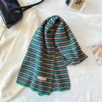 High Quality Thickened Winter Scarves Striped Warm Knitted Scarves Windproof Neck Warmer - Image 12