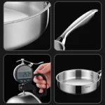 16cm/20cm Frying Pan Stainless Steel Frying Pan Non Coated Flat Bottom Household Cooking Steak Omelet Pan General - Image 3