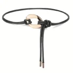 Elegant ladies tie knot belts, retro thin waistbands, fashionable decorative dresses, shirts, coats and overcoats with belts - Image 3