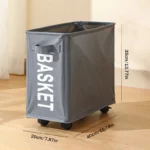 Laundry Basket With Wheels Large Capacity Yoga Mat Storage Basket Multifunctional Foldable Waterproof Dirty Clothes Storage Bag - Image 10