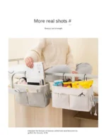 Portable  Hanging Organizers Baby Care Essentials Crib Storage Cradle Baby Crib Organizer Diaper Bag Linen Baby Bed Accessories - Image 23