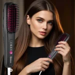Hair Straightening Brush Portable Home Negative Ion Straightener with Multi-Heat Settings 3-Temp Ceramic Damage-Free Styling - Image 12