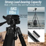 Tripod for Camera, Camera Tripod 60" Heavy Duty Tripod, Phone Tripod for Video Recording Photo Vlog, Iron Camera Tripods - Image 10