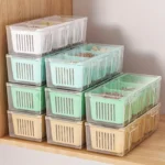 1 Set of Food Storage Containers Square Transparent Compartments for Refrigerators, Salad, Fruit, Vegetable And Condiment Boxes - Image 11