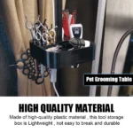 Dog Cat Supplies Groomer Tool On the bracket Table Scissors Dog Comb Boxes Pet Grooming Tools Plastic Storage Box - Image 5