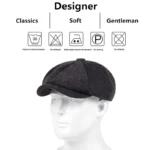 Retro Newsboy Caps Men British Painters Hats Autumn Winter Berets Herringbone Flat Cap Hip Hop Berets - Image 6