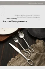 Western Dining Utensils Three-Piece Set Steak Knife Fork Soup Spoon Stainless Steel Cutlery Dishwasher Safe Dinnerware Set - Image 37