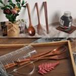 Wooden Travel Utensil Set Spoon Fork Chopsticks Portable Dinnerware for Office Picnic Camping Kitchen Dining Eco Tableware - Image 13