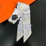 Fashion Women Hair Scarf 2024 New Brand Design Luxury Silk Scarf Fashion Print Headband Skinny Bag Scarves Neckerchief - Image 27