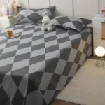 Bed Sheets Plaid Non-slip Comfortable Washed Twin Queen Full Size Nordic Style Universal Bedspread Simple Durable Antibacterial - Image 29