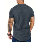 Men's Sports T-shirt Slim Fit O-neck Short Sleeve Muscle Fitness Casual Hip Hop Top Summer Fashion Basic Solid Crew T-shirt - Image 18