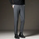 New Men‘s Suit Pants Slim Business Office Elastic Waist Black Grey Classic Pant Korean Trousers Male Plus Size 27-38 40 42 - Image 3