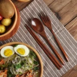 Wooden Travel Utensil Set Spoon Fork Chopsticks Portable Dinnerware for Office Picnic Camping Kitchen Dining Eco Tableware - Image 11