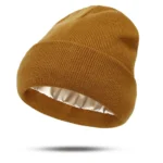 Women's Hats for Autumn&Winter-Comfortable Stylish Versatile Warm-Keeping Hairstyle-Protecting Knitted Satin Woolen Hats - Image 13