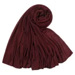 Women Big Size Cotton Jersey Hijabs Scarf Islamic Turban Shawls Trendy Muslim Hijab Solid Plain Cotton Scarves Headscarf - Image 15