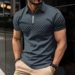 Summer T Shirts for Men 2024 Short Sleeve Men's Clothing Collar 3D Printing Plain Shirt Striped Polo Tees Fashion Pullover Tops - Image 9