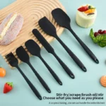 Silicone Kitchenware 6-Piece Set, Cream Scraper, Spatula, Oil Brush, Size Scraper Set Baking Tool, Non-Integrated Hand - Image 5