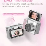 2.4K Digital Camera for Photography and Video,  Vlogging Camera with 180° Flip Screen, Retro Portable Selfie Camera, Compact