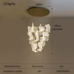 Led Modern Chandelier Living Room Decorative Lighting Duplex Rotary Staircase Chandelier Irregular Acrylic Restaurant Chandelier - Image 9