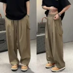Men's Trendy Casual Trousers New Thin Style Summer Simple Drapey Versatile Trousers Loose