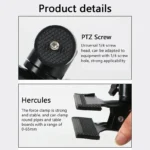Camera Clip Professional Photography Accessories Camera Clamp Mount Flash Holder with 360 Swivel Ball-Head Threaded Screw - Image 5