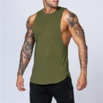 Muscle Exercise Tank Tops Men Summer Drop Armhole Vest Gym Clothing Cotton Singlet Cut Off Sleeveless T Shirt Bodybuilding Top - Image 9