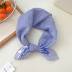 55cm Flower Floral Print Square Scarf Neckerchief Fashion Scarves Kerchief Bandanas Headscarf Hair Ribbon Accessories for Women - Image 16