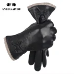 Top grade leather gloves women,sheepskin genuine leather gloves women,outdoor winter gloves women -8030 - Image 3