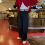 trousers for men with concealed buttons, loose straight trouser casual and versatile commuting suit trousers, trendy - Image 14