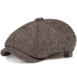Retro Newsboy Caps Men British Painters Hats Autumn Winter Berets Herringbone Flat Cap Hip Hop Berets - Image 4