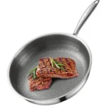 Stainless Steel Frying Pan Honeycomb Non Stick Frying Pan Easy To Clean Kitchen Wokes Pans Suitable for Fried Egg Steak - Image 2