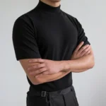 Men T-shirts Summer Fitness Short Sleeve Tees High Collar Basic T-shirt Base T Shirt for Men's Tops camisa masculina 짝퉁명품 남성의류 - Image 2