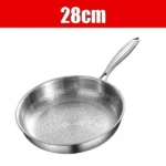 10”/11”/12” Tri-Ply Stainless Steel Frying Pan 3-layer Kitchen Cooking pans Fast Heating Chef's pan with Ergonomic Handles - Image 9