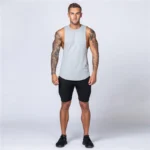 Muscle Exercise Tank Tops Men Summer Drop Armhole Vest Gym Clothing Cotton Singlet Cut Off Sleeveless T Shirt Bodybuilding Top - Image 12
