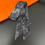 Fashion Women Hair Scarf 2024 New Brand Design Luxury Silk Scarf Fashion Print Headband Skinny Bag Scarves Neckerchief - Image 46