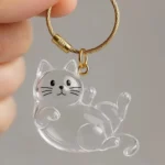 Cat Hair Storage Box Cat Accessories Cute Cat Supplies Clear Cat Fur Keychain Pet Gifts Cat Memorial Gifts Keychains - Image 5