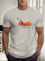 T Shirts For Men Ant 100% Cotton Graphic Printing Summer Round Neck T-Shirt Casual Breathable Street Style Daily Top - Image 7