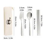 WORTHBUY Dinnerware Set Stainless Steel Cutlery Set With Tableware Bag Kitchen Utensil Travel Portable Spoon Fork Chopsticks - Image 9