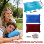 2pcs Comfortable Inflatable Pillow for Office, Car, Camping, Hiking, and Napping - Supports Neck and Lumbar - Image 3