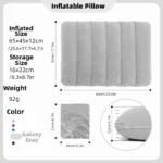 Triangular Travel Pillow Inflatable Office Neck Lumbar Support Pillow Thickened Flocking Leg Rest Pillow for Air Travel - Image 7