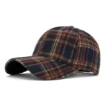 Hats for Men and Women New Classic Plaid Baseball Cap for Autumn and Winter Hard-Brimmed Face-Slimming Duckbill Cap Sun Hat - Image 8