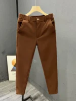 Casual Slim Fit Men's West Pants Thin Non-Ironed Business Suit Pants Comfortable Lightweight Breathable Cotton Summer Leisure... - Image 4