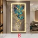 Led Light  Decorate living room dining room  orridor Bedroom staircase Simple Modern Hanging Painting Mural Ginkgo Mural Lamp - Image 8