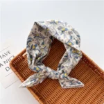 Floral Polka Dot Square Scarf Cotton Scarves Headband Headscarf Decoration Women Flower Kerchief Neckerchief Head Wrap Bandanas - Image 7