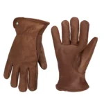 Brown Leather Work Gloves for Cutting/Motorcycle/Farm,Cowhide Work Gloves with faded effect for men - Image 10