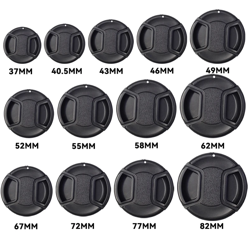 Sf3efd94251e94e2cb524a8618023f492O.webp Camera Lens Cap High-quality 40.5mm 49mm 52mm 55mm 58mm 62mm 67mm 72mm 77mm 82mm Snap on Front Lens Cap for Camera - Image 1