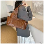 2024 New Women's Tote Bags Trendy Versatile Commuting Large Capacity One Shoulder Bag Summer Casual Solid Color Female Handbags - Image 42
